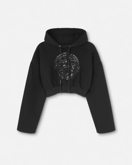 Sale Verzierter Medusa Crop-Hoodie Damen T-Shirts & Sweatshirts