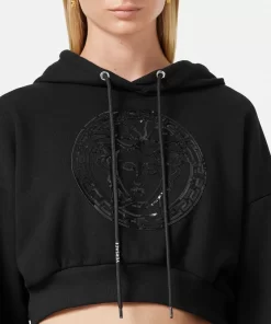 Sale Verzierter Medusa Crop-Hoodie Damen T-Shirts & Sweatshirts