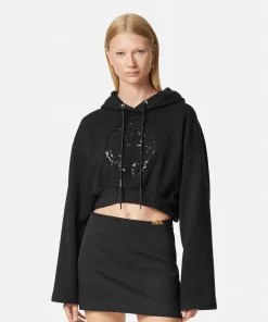 Sale Verzierter Medusa Crop-Hoodie Damen T-Shirts & Sweatshirts