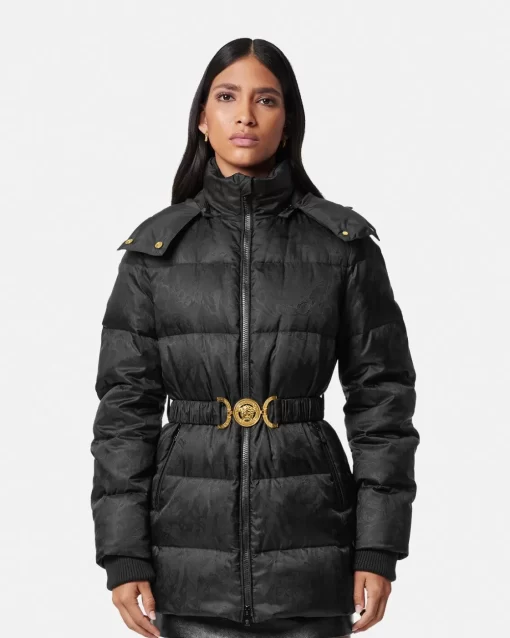 Online Wendbare Barocco Jacquard-Pufferjacke Damen Jacken & Mäntel