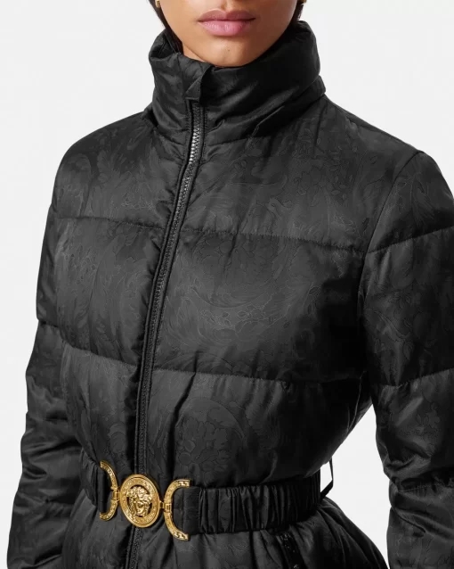 Online Wendbare Barocco Jacquard-Pufferjacke Damen Jacken & Mäntel