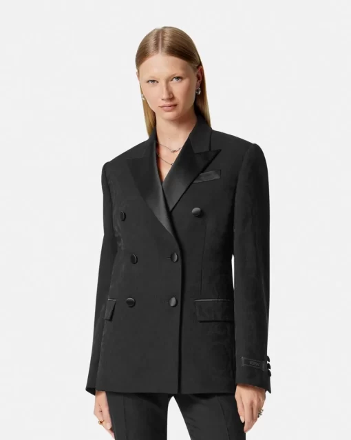 Sale Zweireihiger Barocco Jacquard-Blazer Damen Anzüge