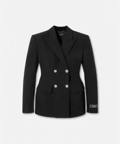 Best Sale Zweireihiger Blazer Mit Sanduhr-Silhouette Damen Anzüge